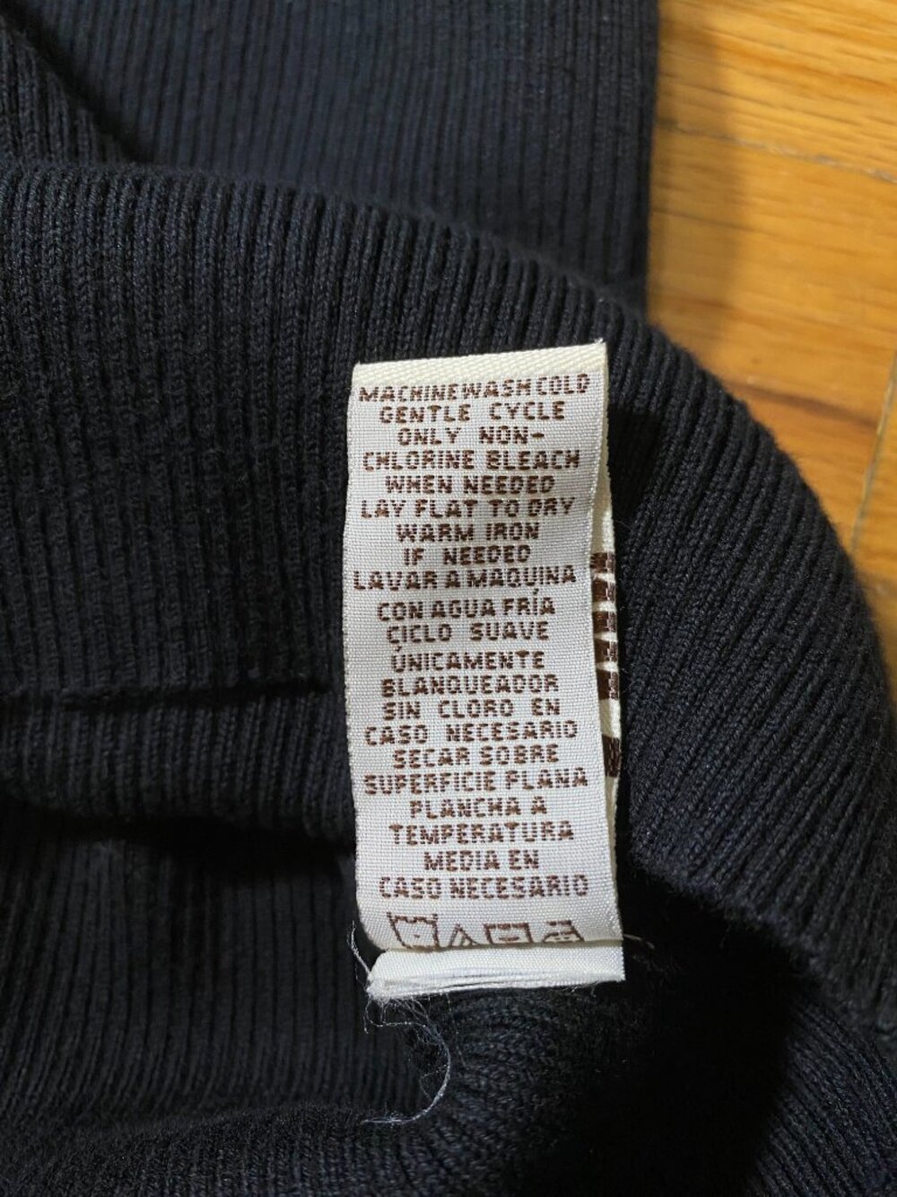 VTG RALPH LAUREN Polo Jeans Sweater Black Ribbed Red Stripe Mock Neck 1/4 Zip XL - Picture 10 of 10
